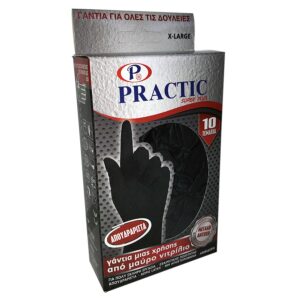 Manusi Nitril nepudrate negre extra strong - marime S, Practic, cutie 10 buc